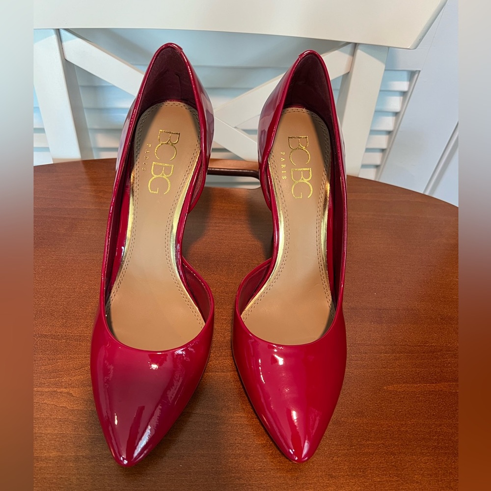 BCBG Gorgeous Red Patent Pumps